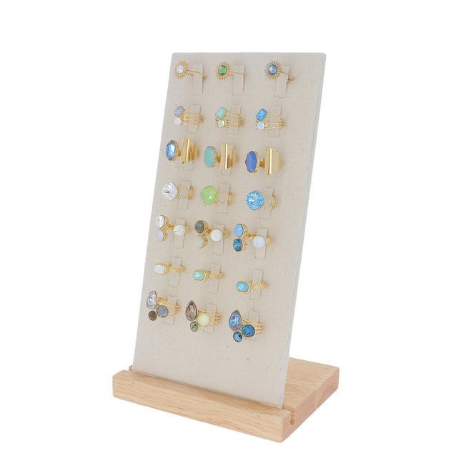 Kit de 21 bagues - doré vert mix - ornées de cristaux Swarovski® et de pierres naturelles - prix moyen de 7,60€/bague - Présentoir offert