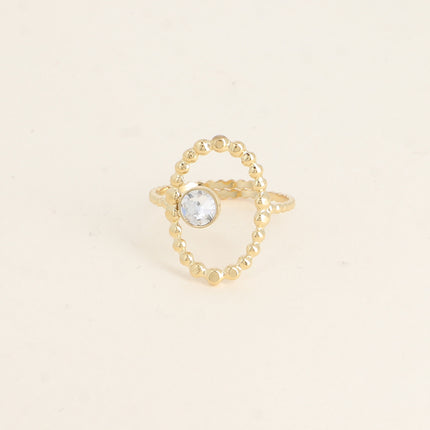 Bague ovale et bulles avec cristal