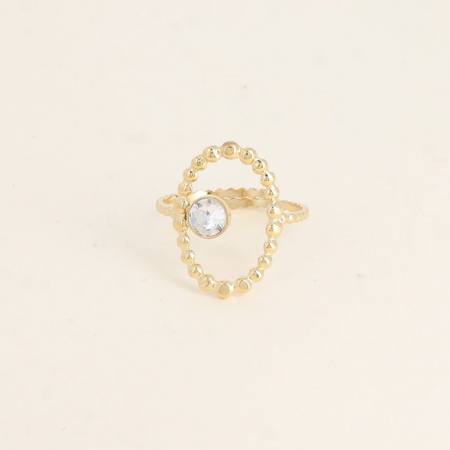 Bague ovale et bulles avec cristal