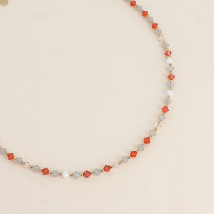 Collier sur câble - cristaux toupies