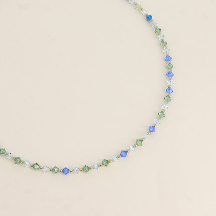 Collier sur câble - cristaux toupies