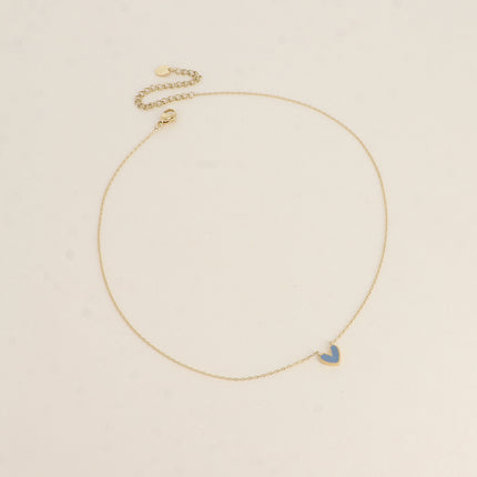 Collier - pendentif coeur en émail