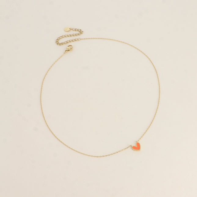 Necklace - enamel heart pendant