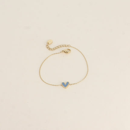 Bracelet - pendentif coeur en émail