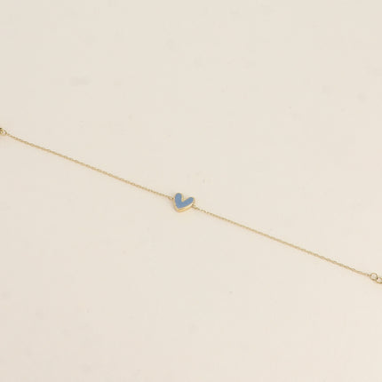 Bracelet - pendentif coeur en émail