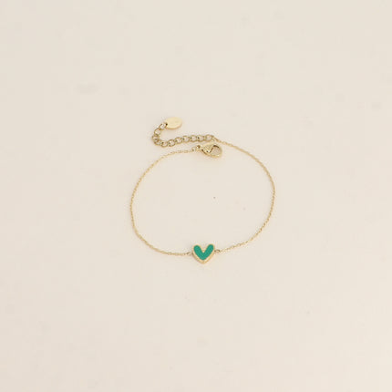 Bracelet - pendentif coeur en émail