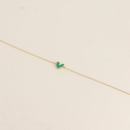 Bracelet - pendentif coeur en émail