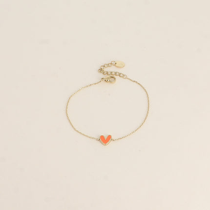 Bracelet - pendentif coeur en émail
