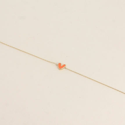 Bracelet - pendentif coeur en émail