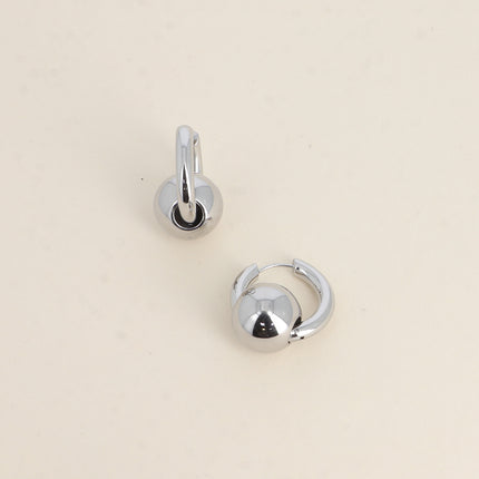 Creole earrings - thick 24mm ring and through ball