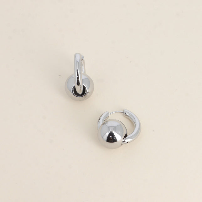 Creole earrings - thick 24mm ring and through ball