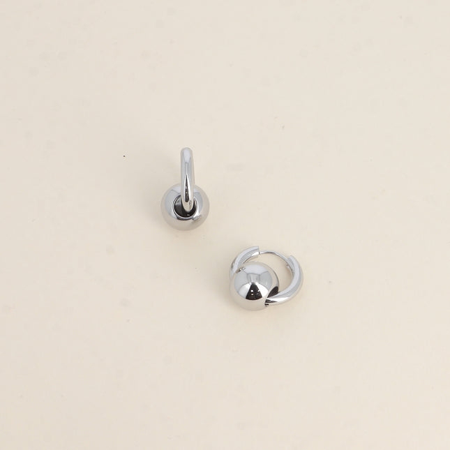 Creole earrings - thick 17mm ring and through ball