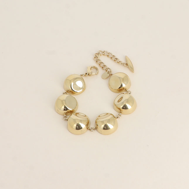 Bracelet - round, curved, and hammered links