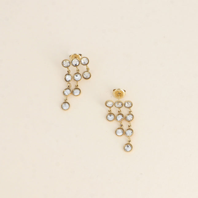 Boucles pendantes - petits cristaux taillés