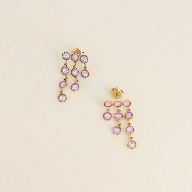 Boucles pendantes - petits cristaux taillés