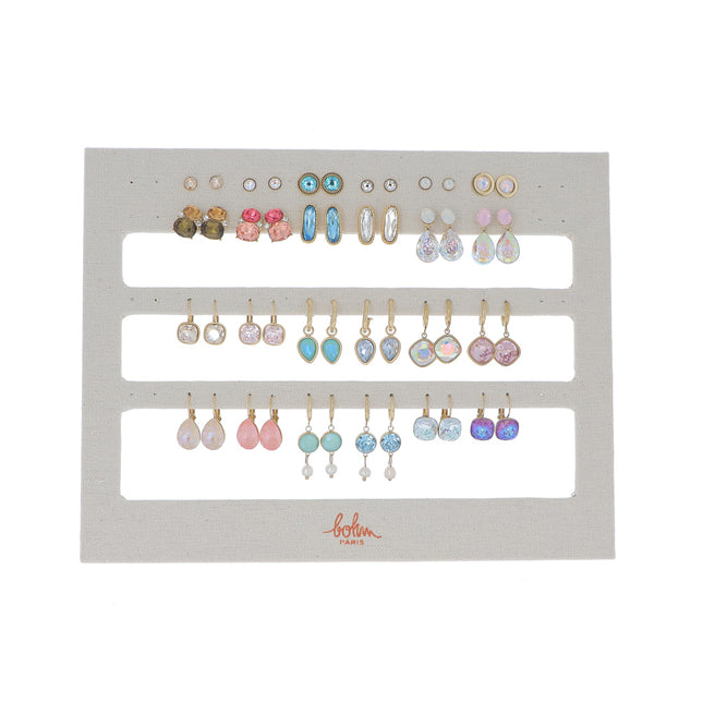 Kit de 24 boucles - doré multi - prix moyen de 7,10€/pr - Présentoir offert