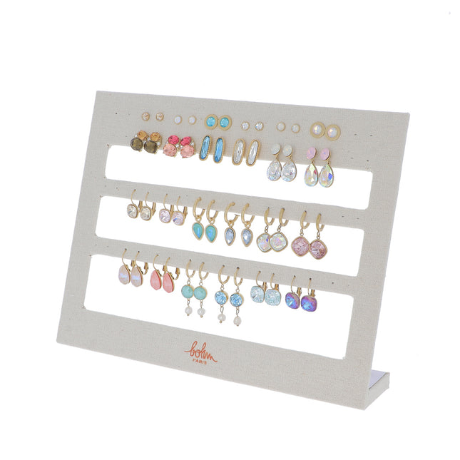 Kit de 24 boucles - doré multi - prix moyen de 7,10€/pr - Présentoir offert