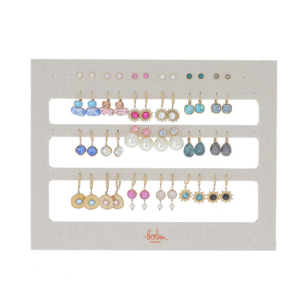 Kit de 24 boucles - doré multi - prix moyen de 6,20€/pr - Présentoir offert