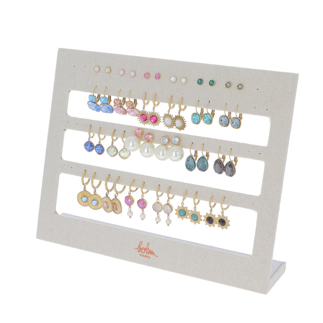 Kit de 24 boucles - doré multi - prix moyen de 6,20€/pr - Présentoir offert