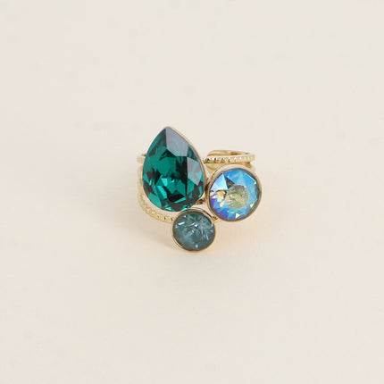 Bague Trilogie Goutte - cristaux Swarovski® goutte et rondes