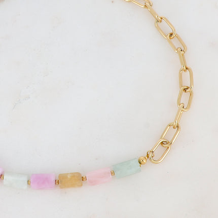 Orane Necklace - natural stone and chain