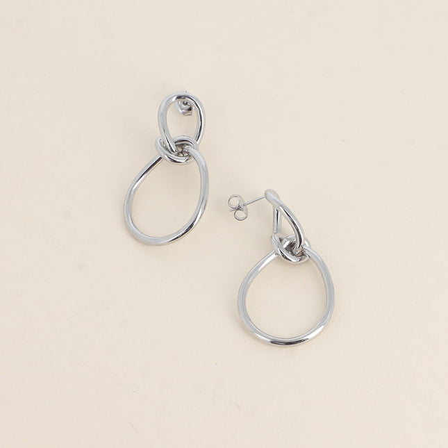 Boucles pendantes - double anneau et noeud