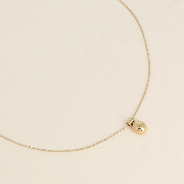 Penelope Necklace - small domed round pendant