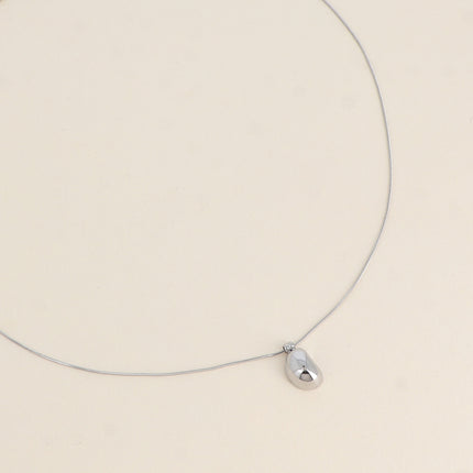 Collier - pendentif petit haricot bombé