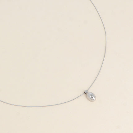 Collier - pendentif petit ovale bombé