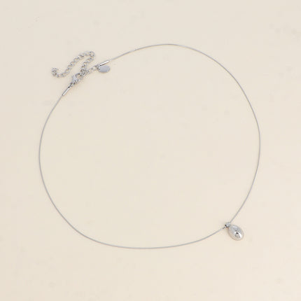 Collier - pendentif petit ovale bombé