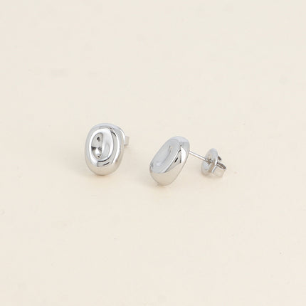 Stud earrings - small domed and curved disc