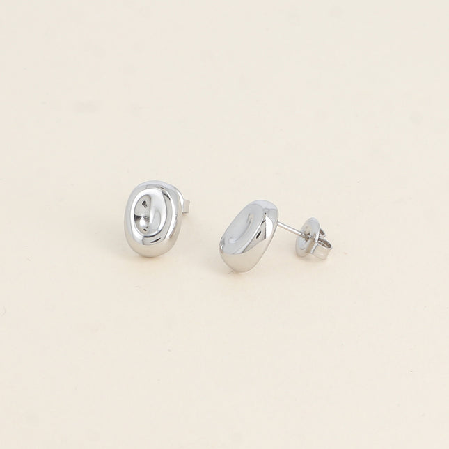 Stud earrings - small domed and curved disc