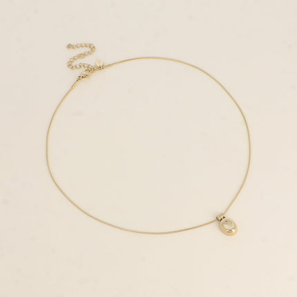 Collier - pendentif petite pastille bombée et incurvée