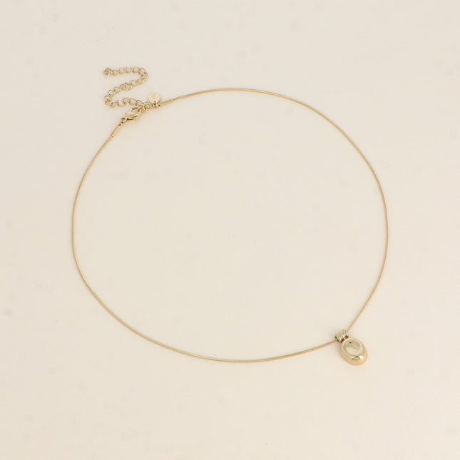 Necklace - pendant with a small, domed, and curved disc