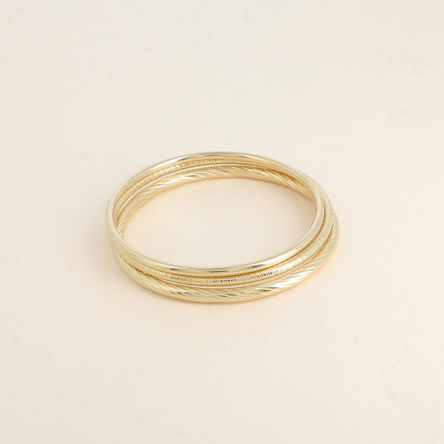 Lot de 3 joncs - lisse, strié et torsadé - diamètre 6,4 et 6,5 cm