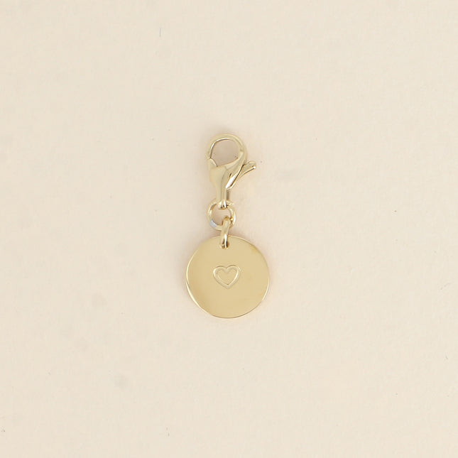 Charm - rond avec coeur gravé