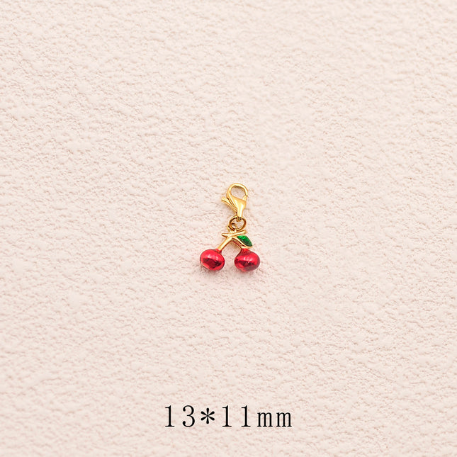 Charm Floréa - cerise émaillée