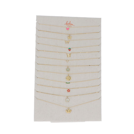 Kit de 24(12+12) colliers - doré multi - prix moyen de 4,90€/pc - Présentoir offert
