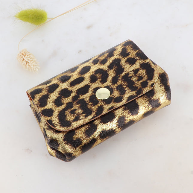 Pochette Bruxelles – imprimé léopard, 2 boutons aimantés