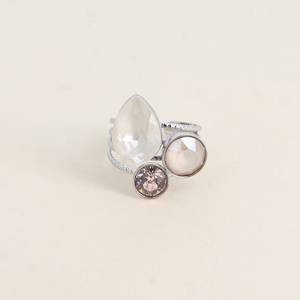 Bague Trilogie Goutte - cristaux Swarovski® goutte et rondes