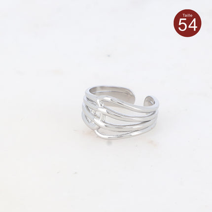 Bague - lignes entrecroisées T54