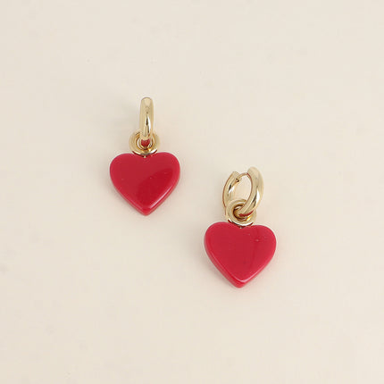 Créoles - coeur en acétate motif léopard
