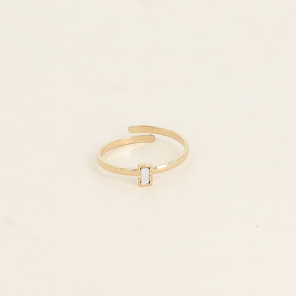 Bague fine Jasminelle - petite pierre naturelle rectangulaire