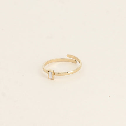 Bague fine Jasminelle - petite pierre naturelle rectangulaire