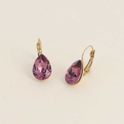 Boucles dormeuses Bertille - goutte et cristaux Swarovski®