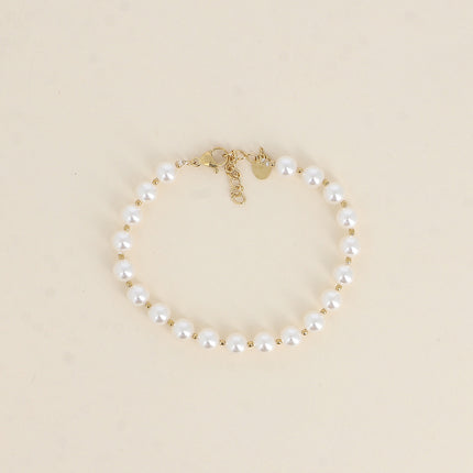 Bracelet - large 6mm white resin beads