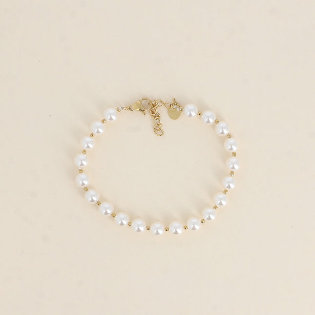 Bracelet - large 6mm white resin beads