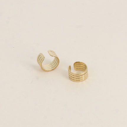 Boucles Earcuffs Sofi - points martelés et lignes ajourées