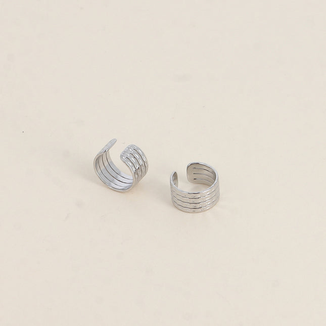 Boucles Earcuffs Sofi - points martelés et lignes ajourées
