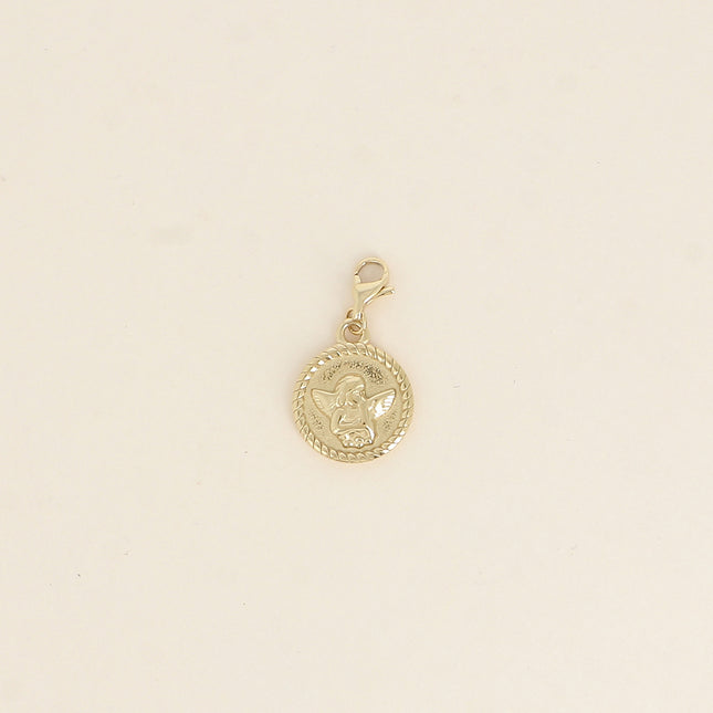 Charm - médaillon rond avec petit ange